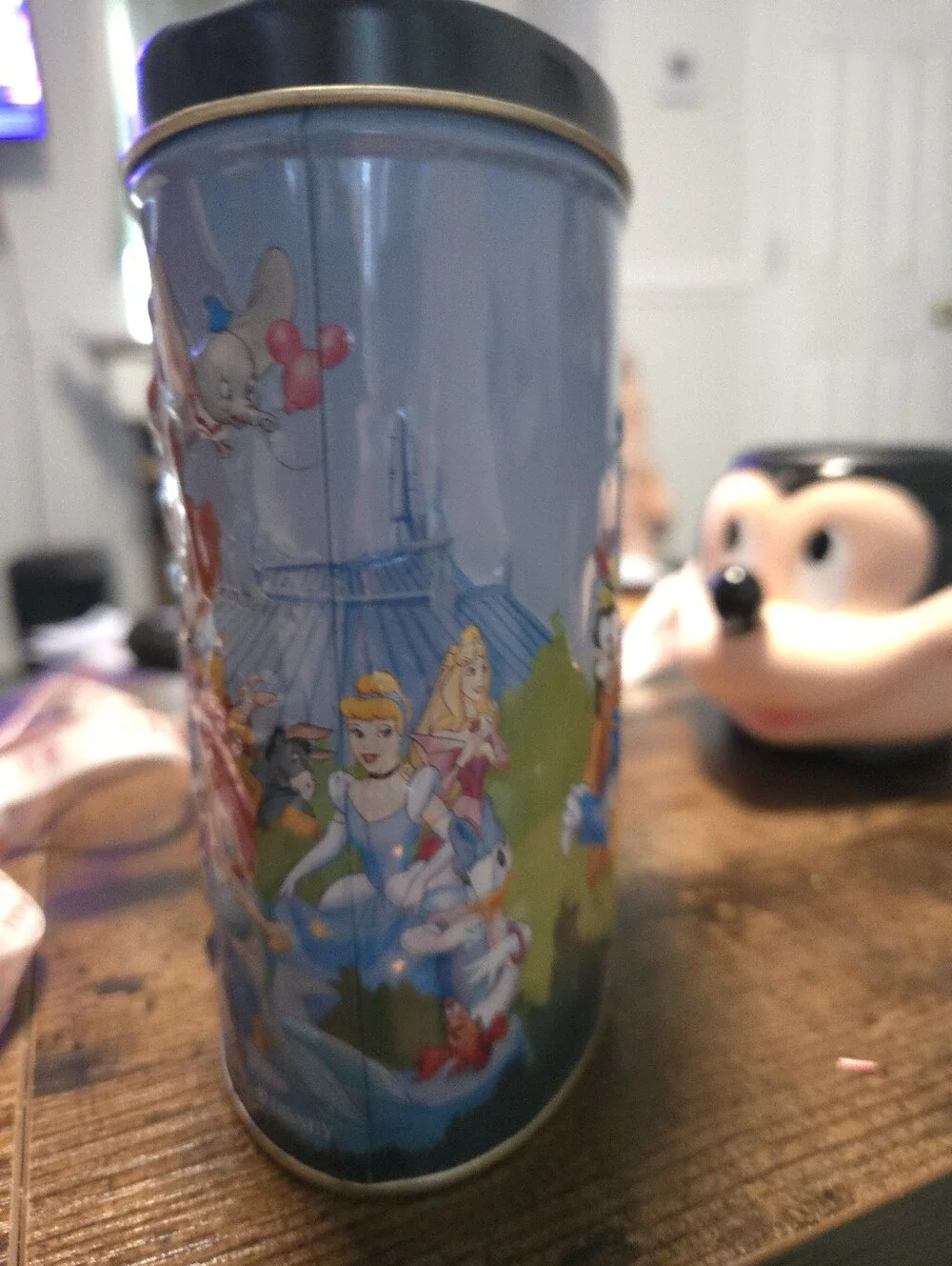 Vintage Walt Disney Character Tin Canister - 3 D
